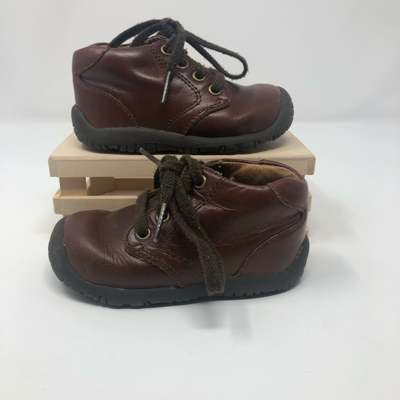 Stride Rite Baby Shoes Leather Derby Brown Cyclone Size 4XW - Picture 1 of 11